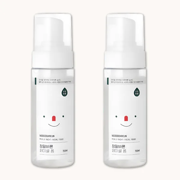 모두바른 버블 폼클렌징 약산성 저자극 아침세안 임산부 초등학생 클렌징폼 150ml, 2개