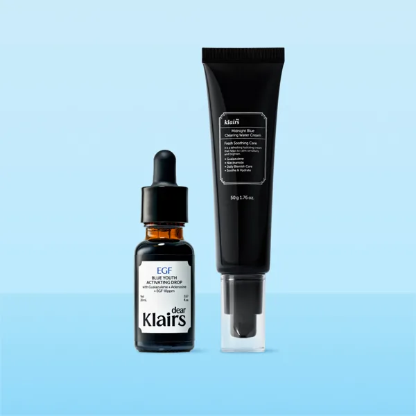 [2종세트] 클레어스 EGF 10ppm 앰플 미드나잇 블루 드롭 20ml+흔적 크림 50g / 아줄렌 진정 탄력 기미 잡티