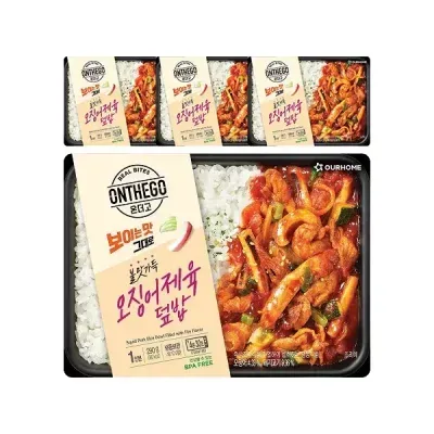 아워홈 온더고 불맛가득 오징어제육덮밥 290g, 4개