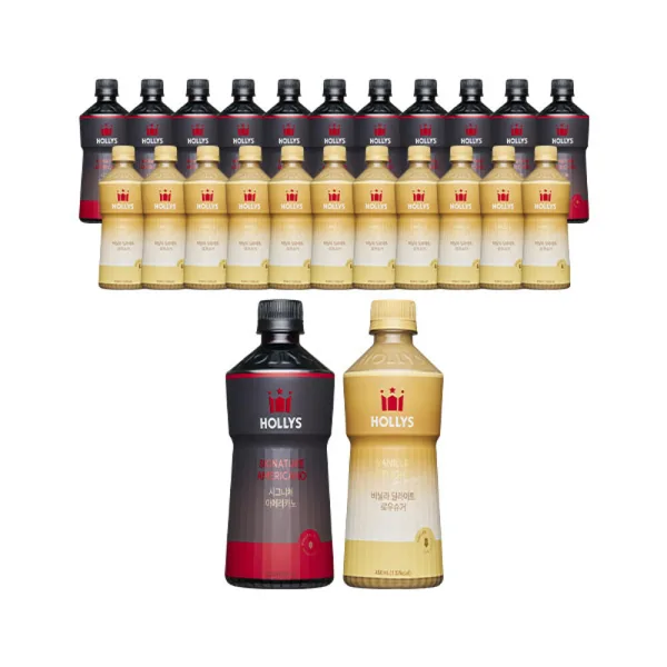 할리스 시그니처 아메리카노 550ml, 6입, 2개+바닐라딜라이트 로우슈거 450ml, 6입, 2개 (총 24개)