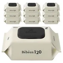 베베앙 120 유아물티슈 캡형, 50g, 120매, 10개