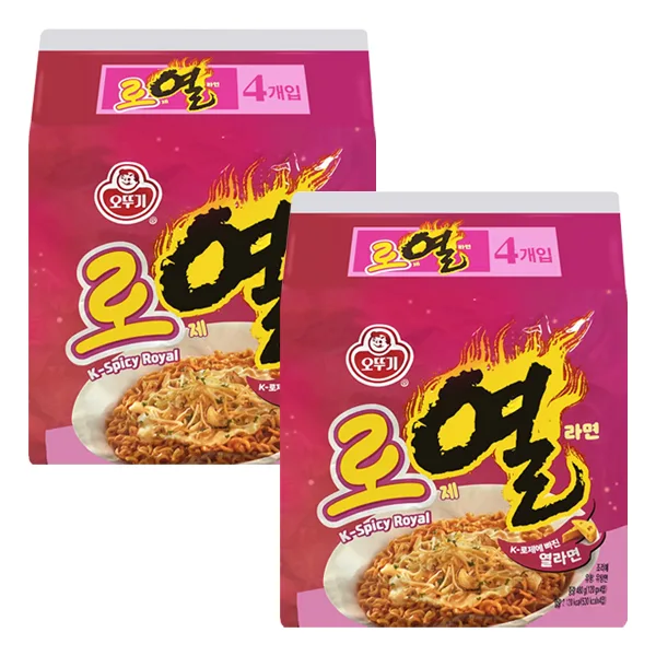오뚜기 로제열라면 2팩+열라면 2팩 (총18개입)