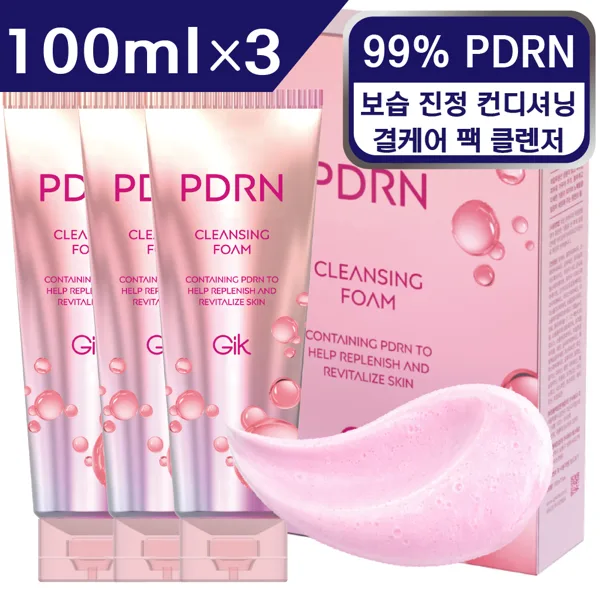 [3개 세트] GIK PDRN 대용량 보습 피부 결 케어 딥 클렌징 폼 클레이 팩 클렌저