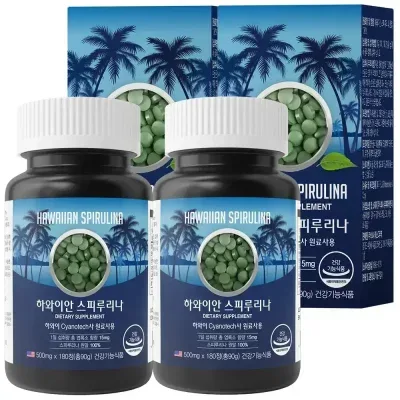 엘레니탈 하와이안 스피루리나 100% 500mg 180정 2통 6개월분