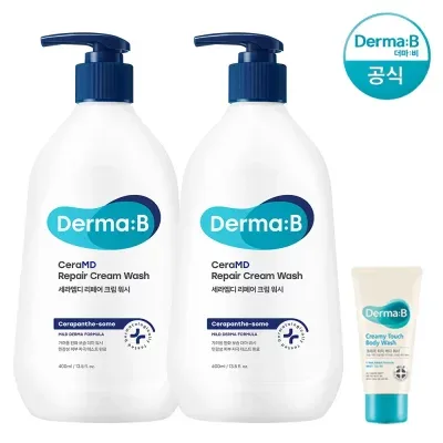더마비 세라엠디 리페어 크림 워시 400ml x2개+튜브견본(랜덤)