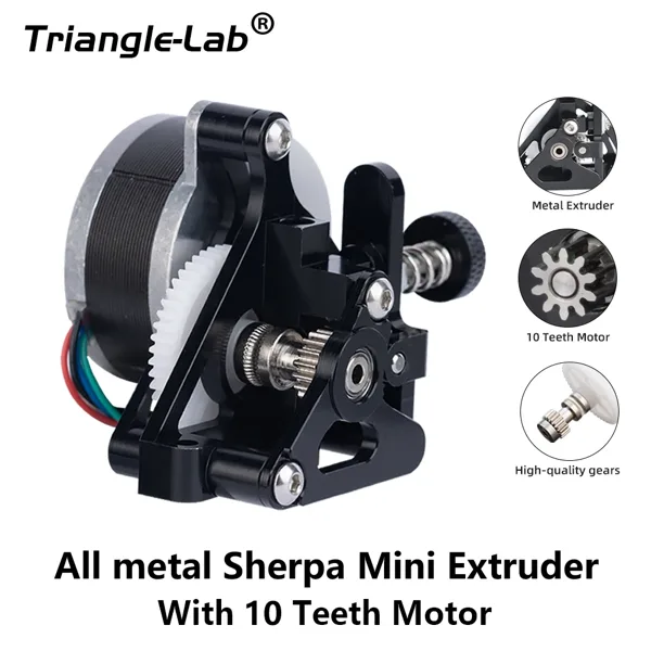 Trianglelab 올메탈 셰르파 미니 익스트루더, 10톱니 모터 사전 설치, Ender3 CR10 TEVO 3D 프린터와 호환