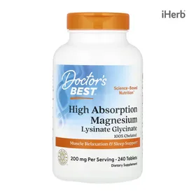 닥터스베스트, 고흡수 마그네슘,킬레이트, 200mg(1정당 100mg), 240 정