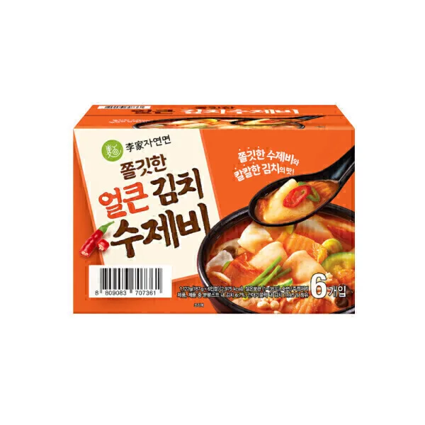 이가자연면 쫄깃한 얼큰 김치수제비 187g x 6