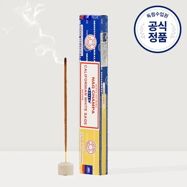 나그참파코리아 인센스 스틱 집방향제 옷장방향제 화이트 세이지 + 나그참파, 16g