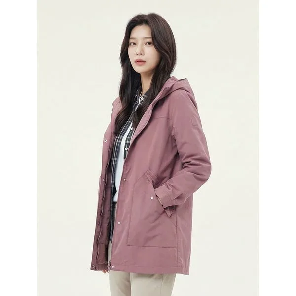 PAT 여성 후디드 웨더 롱 점퍼_1K21331