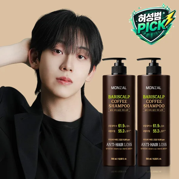 몽잘 바리스칼프 커피샴푸 탈모증상완화 기능성 500ml, 2개
