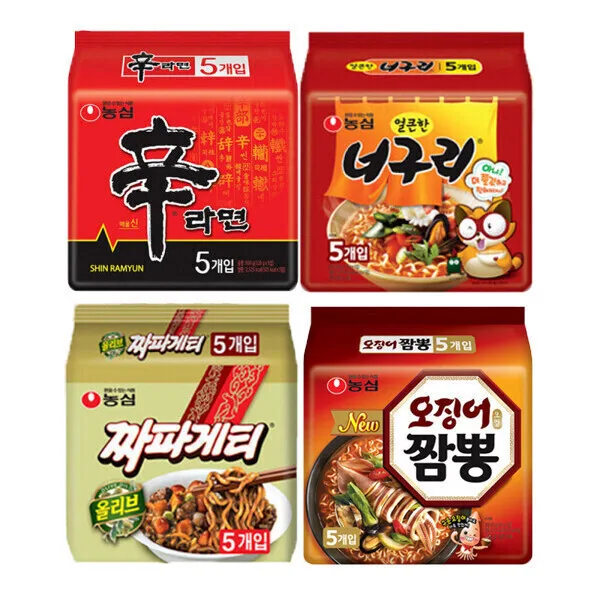 신라면 + 너구리 + 짜파게티 + 오징어짬뽕 각5봉 총20봉
