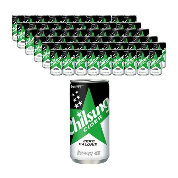 롯데칠성 칠성사이다 제로, 210ml, 60캔