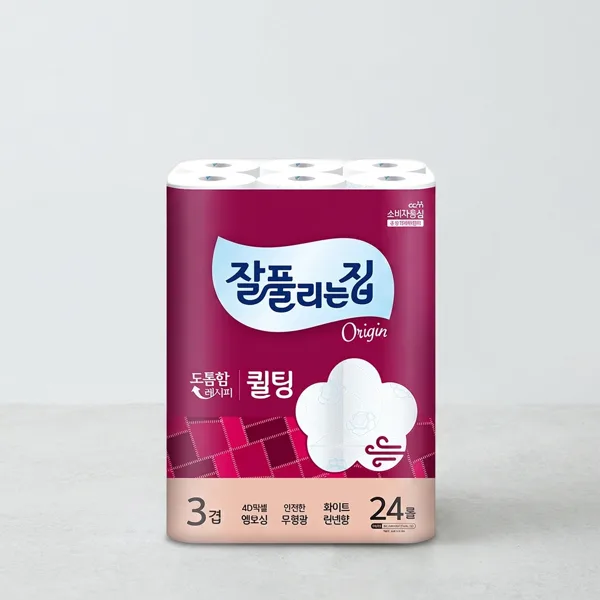 잘풀리는집 퀼팅 화장지 30m x 24롤 x 3팩 (총 72롤)