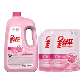 울샴푸 오리지널 용기, 3L, 1개 + 리필, 1.5L, 2개