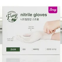 프로그 니트릴 장갑 M 흰색, 화이트, 1개