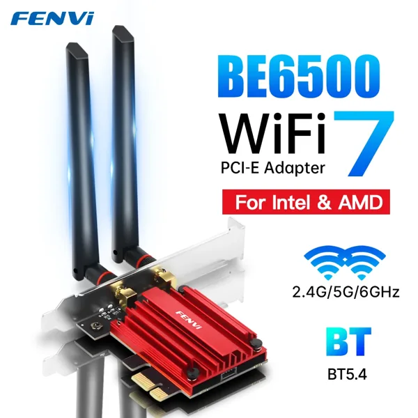 Fenvi WiFi 7 PCIE 무선 어댑터 BE6500, 블루투스 5.4, MT7925 네트워크 카드, 2.4GHz/5GHz/6GHz, 802.11be, 데스크톱용, Windows 10/11 지원